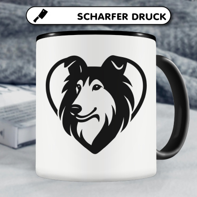 Tasse mit dem Motiv  Herz mit Collie Kopf - Ansicht 5
