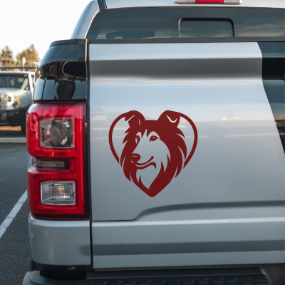 Herz mit Collie Kopf Autoaufkleber - Ansicht 2