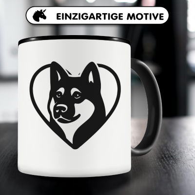 Tasse mit dem Motiv  Herz mit Akita Kopf - Ansicht 3