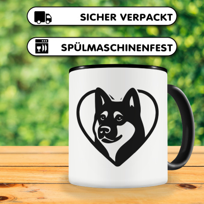 Tasse mit dem Motiv  Herz mit Akita Kopf - Ansicht 4