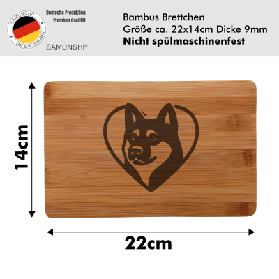 Frhstcksbrettchen mit Herz mit Akita Kopf Gravur - Ansicht 2