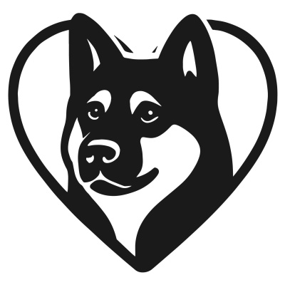 Herz mit Akita Kopf Autoaufkleber