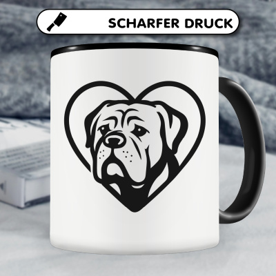 Tasse mit dem Motiv  Herz mit Bordeaux Dogge Kopf - Ansicht 5