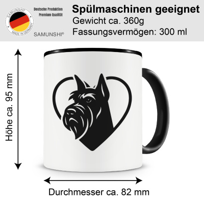 Tasse mit dem Motiv  Herz mit Riesenschnauzer Kopf - Ansicht 2