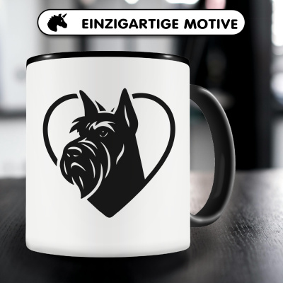 Tasse mit dem Motiv  Herz mit Riesenschnauzer Kopf - Ansicht 3