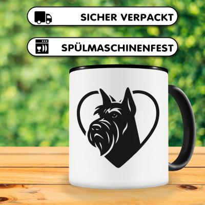 Tasse mit dem Motiv  Herz mit Riesenschnauzer Kopf - Ansicht 4