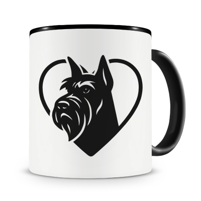 Tasse mit dem Motiv  Herz mit Riesenschnauzer Kopf