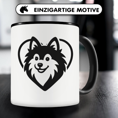 Tasse mit dem Motiv  Herz mit Deutscher Spitz Kopf - Ansicht 3