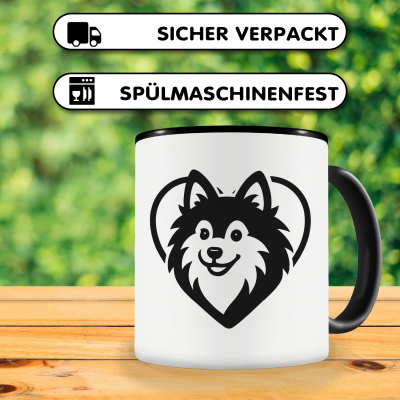 Tasse mit dem Motiv  Herz mit Deutscher Spitz Kopf - Ansicht 4