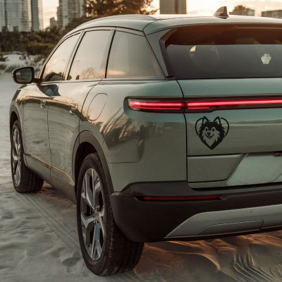 Herz mit Deutscher Spitz Kopf Autoaufkleber - Ansicht 4