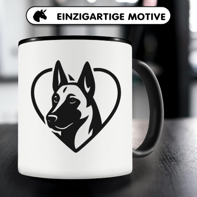 Tasse mit dem Motiv  Herz mit Malinois Kopf - Ansicht 3