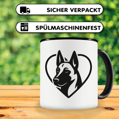 Tasse mit dem Motiv  Herz mit Malinois Kopf - Ansicht 4