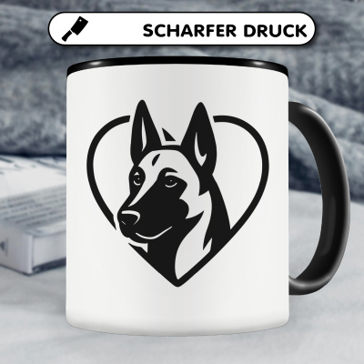 Tasse mit dem Motiv  Herz mit Malinois Kopf - Ansicht 5