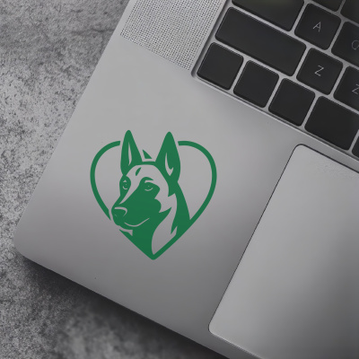 Herz mit Malinois Kopf Autoaufkleber - Ansicht 7