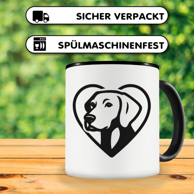 Tasse mit dem Motiv  Herz mit Weimaraner Kopf - Ansicht 4