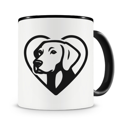 Tasse mit dem Motiv  Herz mit Weimaraner Kopf
