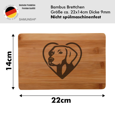Frhstcksbrettchen mit Herz mit Weimaraner Kopf Gravur - Ansicht 2