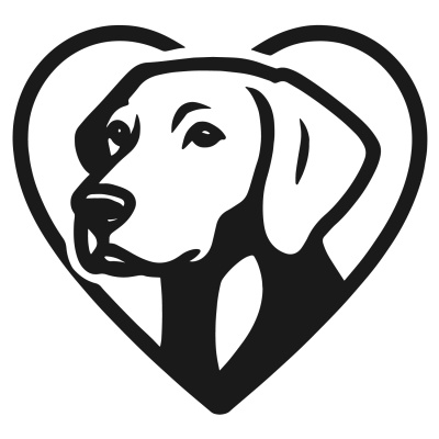 Herz mit Weimaraner Kopf Autoaufkleber