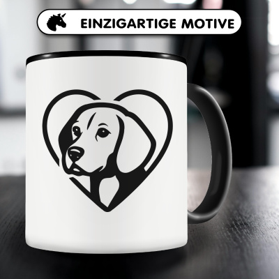 Tasse mit dem Motiv  Herz mit Beagle Kopf - Ansicht 3