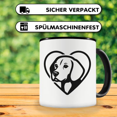 Tasse mit dem Motiv  Herz mit Beagle Kopf - Ansicht 4