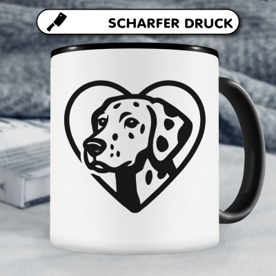 Tasse mit dem Motiv  Herz mit Dalmatiner Kopf - Ansicht 5