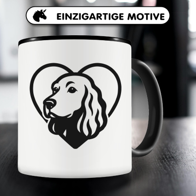 Tasse mit dem Motiv  Herz mit Cocker Spaniel Kopf - Ansicht 3
