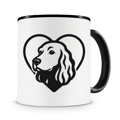 Tasse mit dem Motiv  Herz mit Cocker Spaniel Kopf