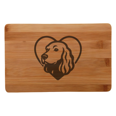 Frhstcksbrettchen mit Herz mit Cocker Spaniel Kopf Gravur