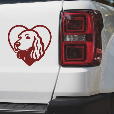 Herz mit Cocker Spaniel Kopf Autoaufkleber - Ansicht 2