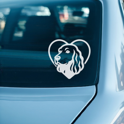 Herz mit Cocker Spaniel Kopf Autoaufkleber - Ansicht 3