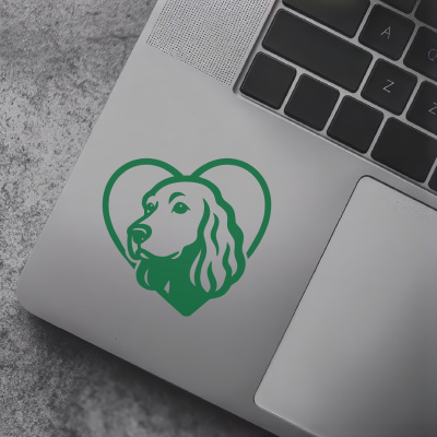 Herz mit Cocker Spaniel Kopf Autoaufkleber - Ansicht 7