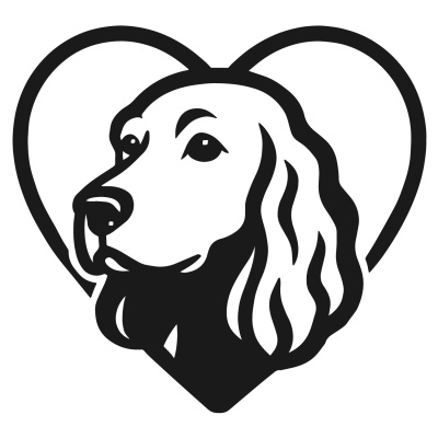 Herz mit Cocker Spaniel Kopf Autoaufkleber