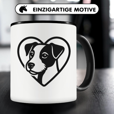 Tasse mit dem Motiv  Herz mit Parson Russell Terrier Kopf - Ansicht 3