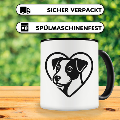 Tasse mit dem Motiv  Herz mit Parson Russell Terrier Kopf - Ansicht 4