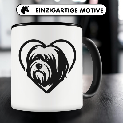 Tasse mit dem Motiv  Herz mit Tibet Terrier Kopf - Ansicht 3