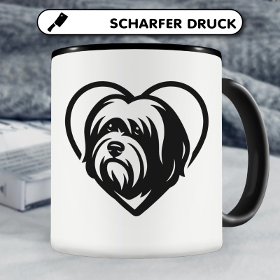 Tasse mit dem Motiv  Herz mit Tibet Terrier Kopf - Ansicht 5