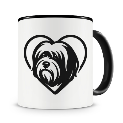 Tasse mit dem Motiv  Herz mit Tibet Terrier Kopf
