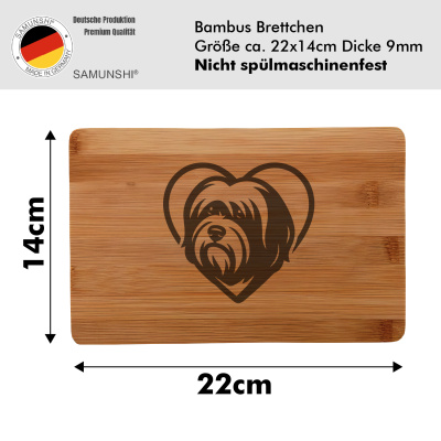 Frhstcksbrettchen mit Herz mit Tibet Terrier Kopf Gravur - Ansicht 2