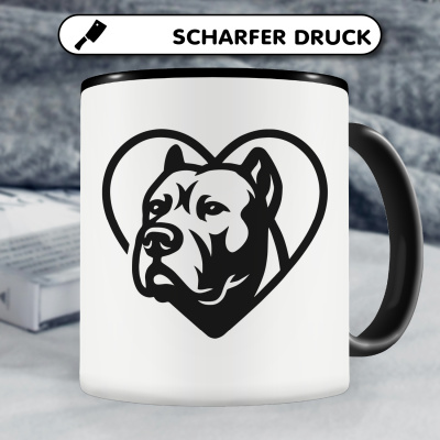 Tasse mit dem Motiv  Herz mit Dogo Canario Kopf - Ansicht 5