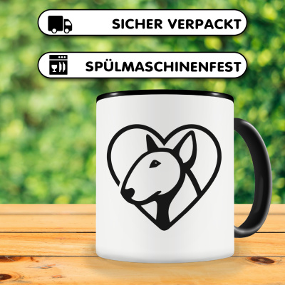 Tasse mit dem Motiv  Herz mit Bullterrier Kopf - Ansicht 4