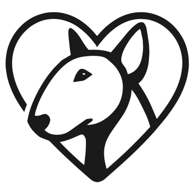 Herz mit Bullterrier Kopf Autoaufkleber