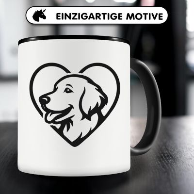 Tasse mit dem Motiv  Herz mit Golden Retriever Kopf - Ansicht 3