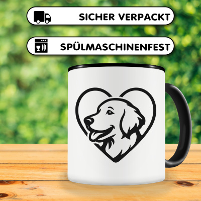 Tasse mit dem Motiv  Herz mit Golden Retriever Kopf - Ansicht 4