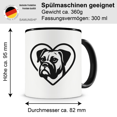 Tasse mit dem Motiv  Herz mit Boxer Kopf - Ansicht 2