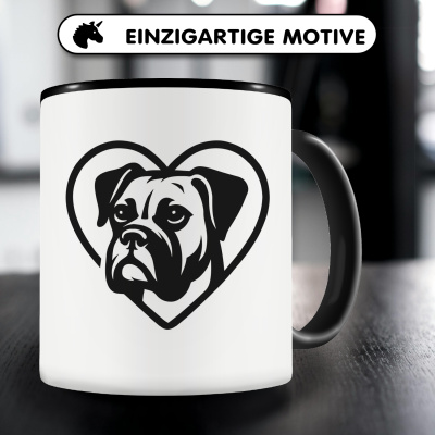 Tasse mit dem Motiv  Herz mit Boxer Kopf - Ansicht 3