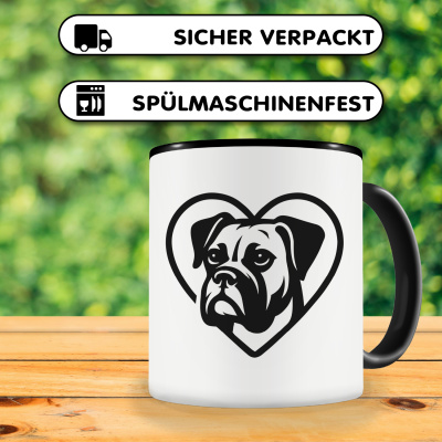 Tasse mit dem Motiv  Herz mit Boxer Kopf - Ansicht 4