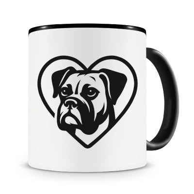 Tasse mit dem Motiv  Herz mit Boxer Kopf