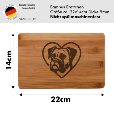 Frhstcksbrettchen mit Herz mit Boxer Kopf Gravur - Ansicht 2
