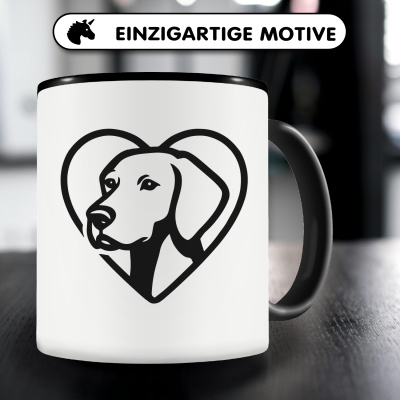 Tasse mit dem Motiv  Herz mit Magyar Vizsla Kopf - Ansicht 3