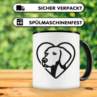 Tasse mit dem Motiv  Herz mit Magyar Vizsla Kopf - Ansicht 4